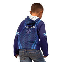 Custom Rugby Scotland Kid Hoodie Highland Cow Mascot Go Scottish