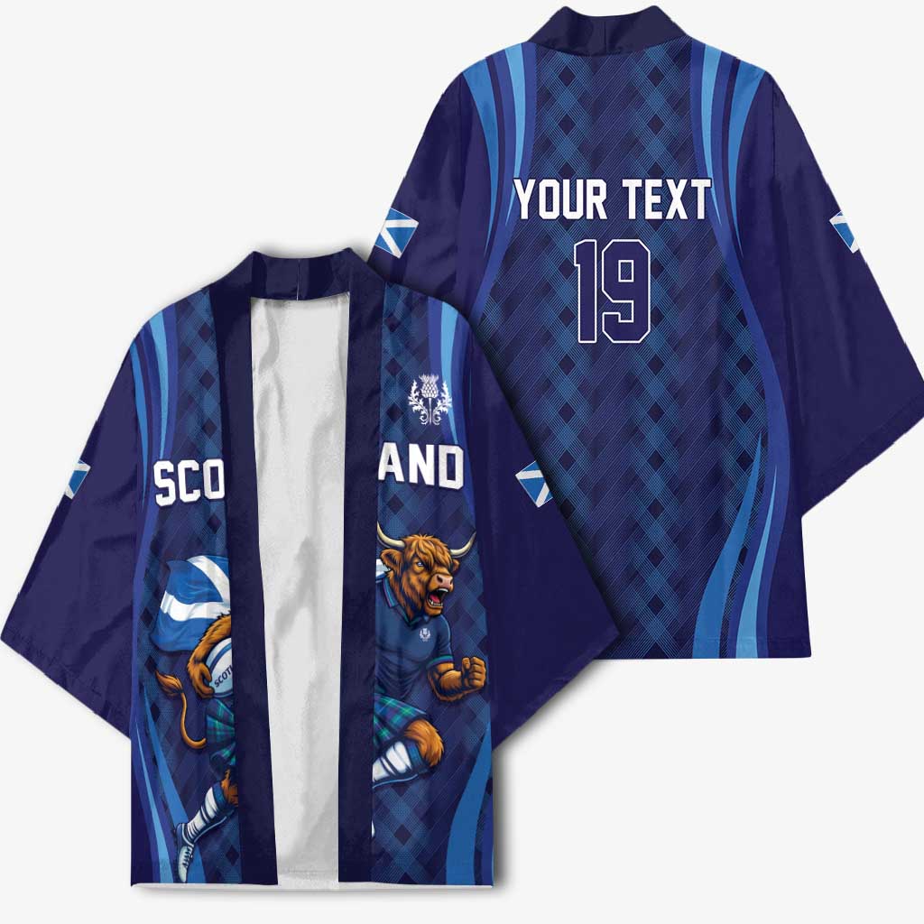 Custom Rugby Scotland Kimono Highland Cow Mascot Go Scottish