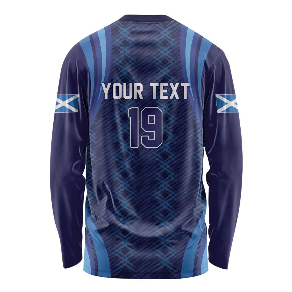 Custom Rugby Scotland Long Sleeve Shirt Highland Cow Mascot Go Scottish