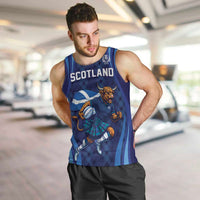 Custom Rugby Scotland Men Tank Top Highland Cow Mascot Go Scottish