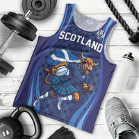 Custom Rugby Scotland Men Tank Top Highland Cow Mascot Go Scottish