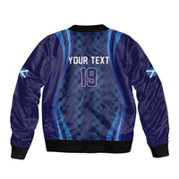 Custom Rugby Scotland Sleeve Zip Bomber Jacket Highland Cow Mascot Go Scottish