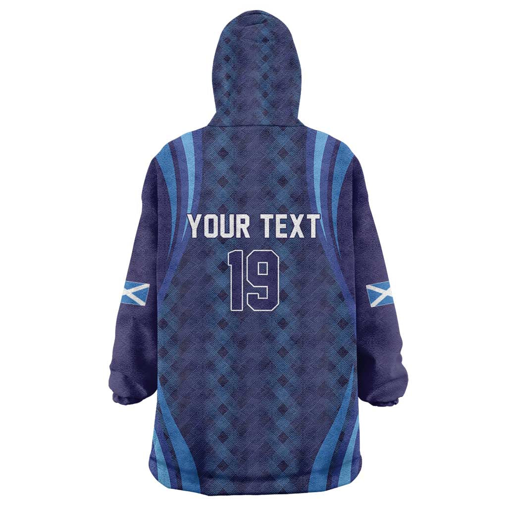 Custom Rugby Scotland Wearable Blanket Hoodie Highland Cow Mascot Go Scottish