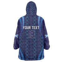 Custom Rugby Scotland Wearable Blanket Hoodie Highland Cow Mascot Go Scottish