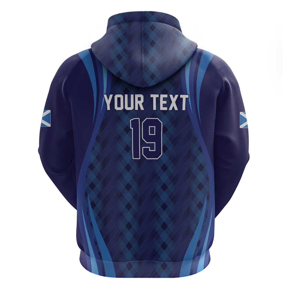 Custom Rugby Scotland Zip Hoodie Highland Cow Mascot Go Scottish
