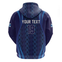 Custom Rugby Scotland Zip Hoodie Highland Cow Mascot Go Scottish