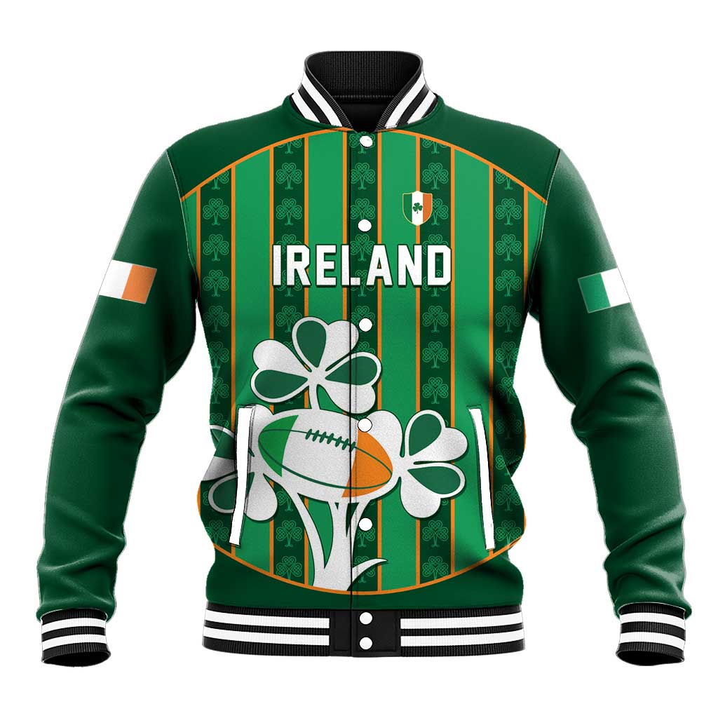 Custom Rugby Ireland Baseball Jacket Irish Lucky Shamrock