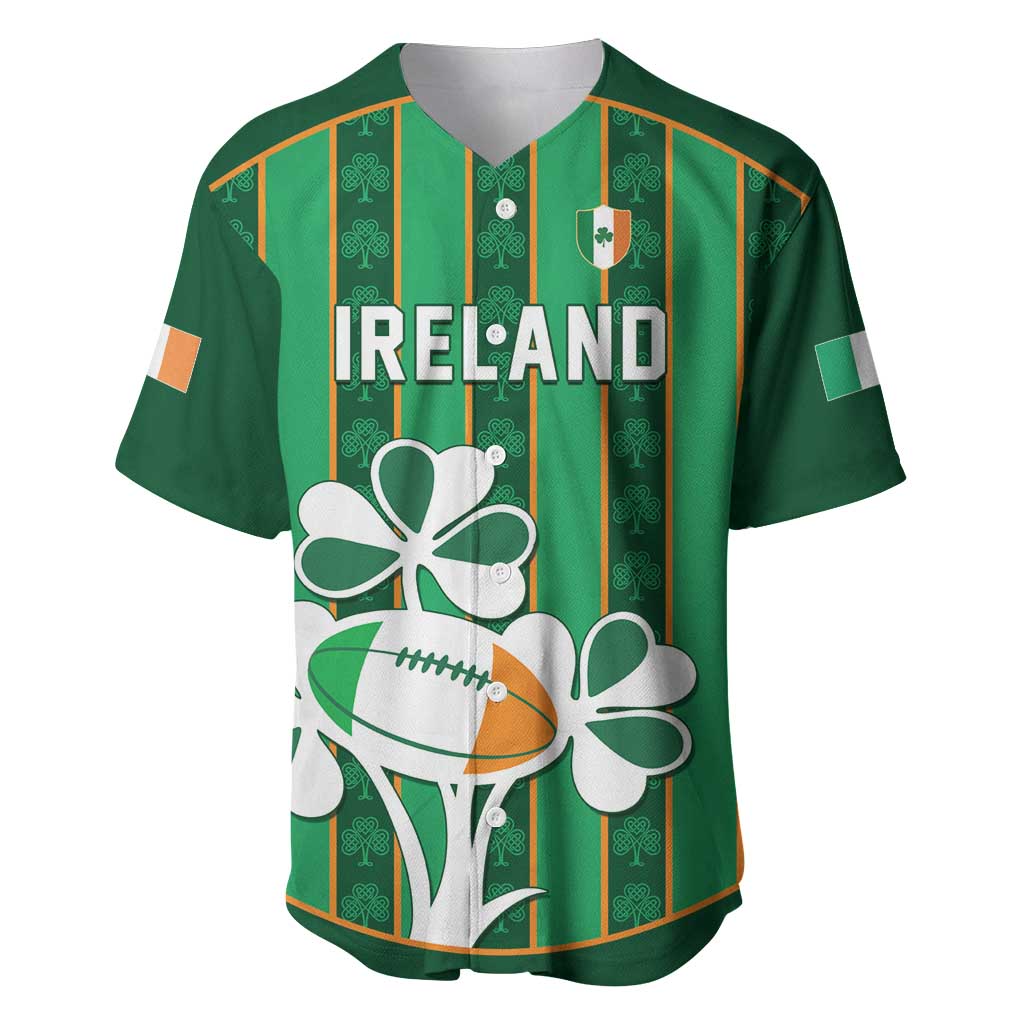 Custom Rugby Ireland Baseball Jersey Irish Lucky Shamrock
