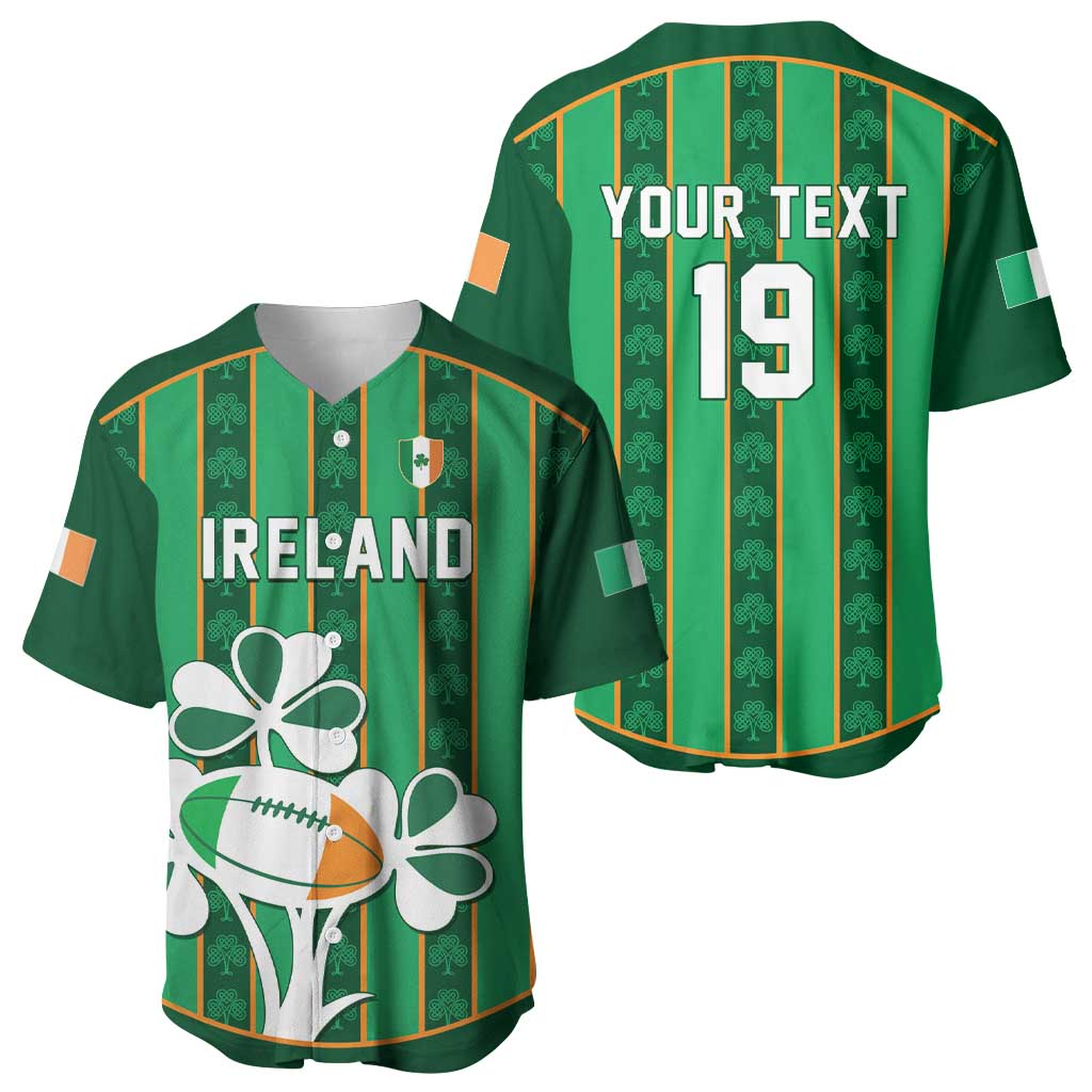 Custom Rugby Ireland Baseball Jersey Irish Lucky Shamrock
