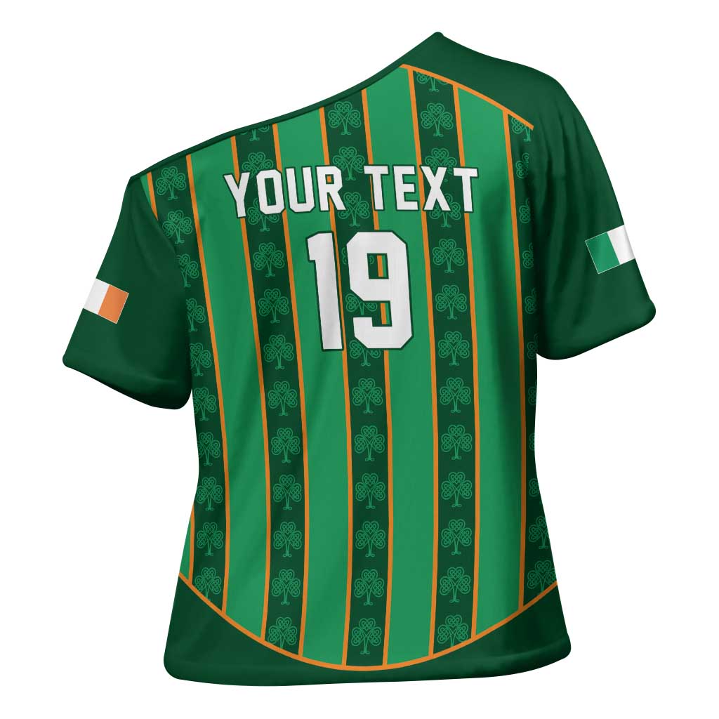 Custom Rugby Ireland Cross Shoulder Shirt Irish Lucky Shamrock