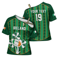 Custom Rugby Ireland Cross Shoulder Shirt Irish Lucky Shamrock