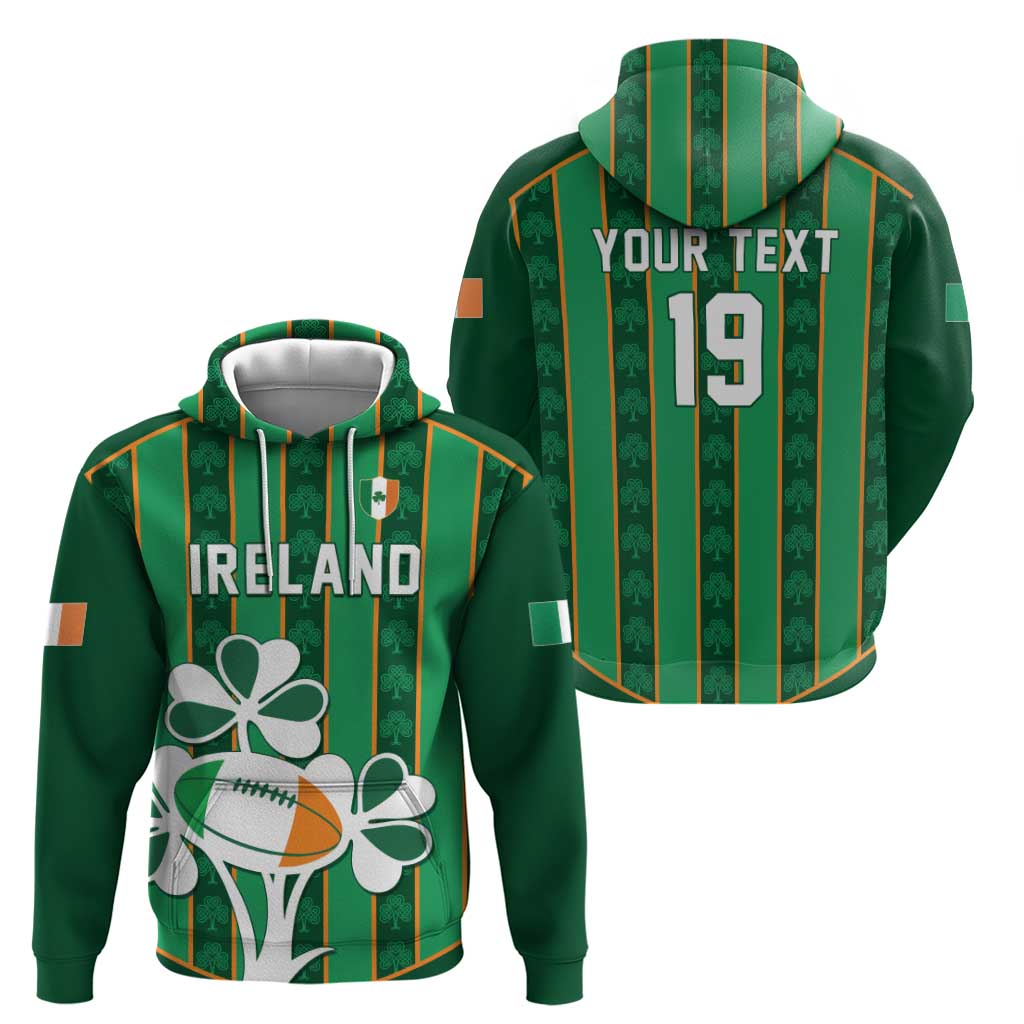 Custom Rugby Ireland Hoodie Irish Lucky Shamrock