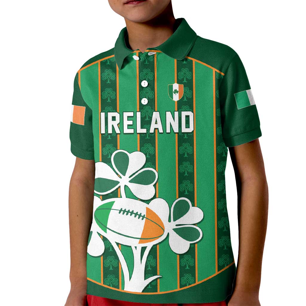 Custom Rugby Ireland Kid Polo Shirt Irish Lucky Shamrock