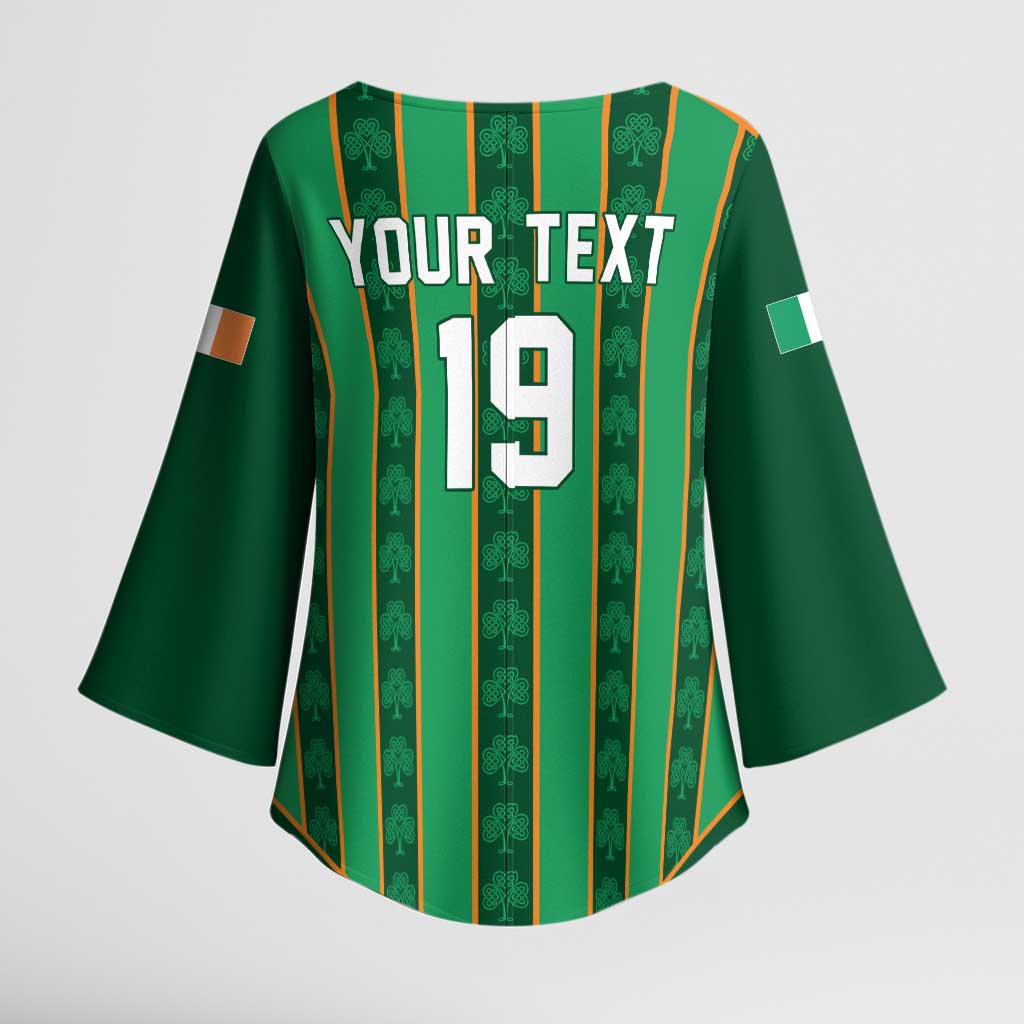 Custom Rugby Ireland Kimono Sleeve Blouse Irish Lucky Shamrock