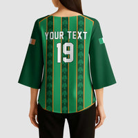 Custom Rugby Ireland Kimono Sleeve Blouse Irish Lucky Shamrock