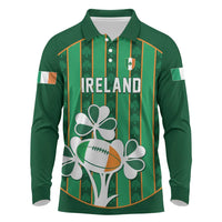 Custom Rugby Ireland Long Sleeve Polo Shirt Irish Lucky Shamrock