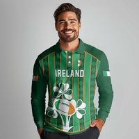 Custom Rugby Ireland Long Sleeve Polo Shirt Irish Lucky Shamrock