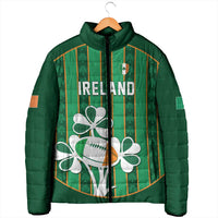 Custom Rugby Ireland Padded Jacket Irish Lucky Shamrock