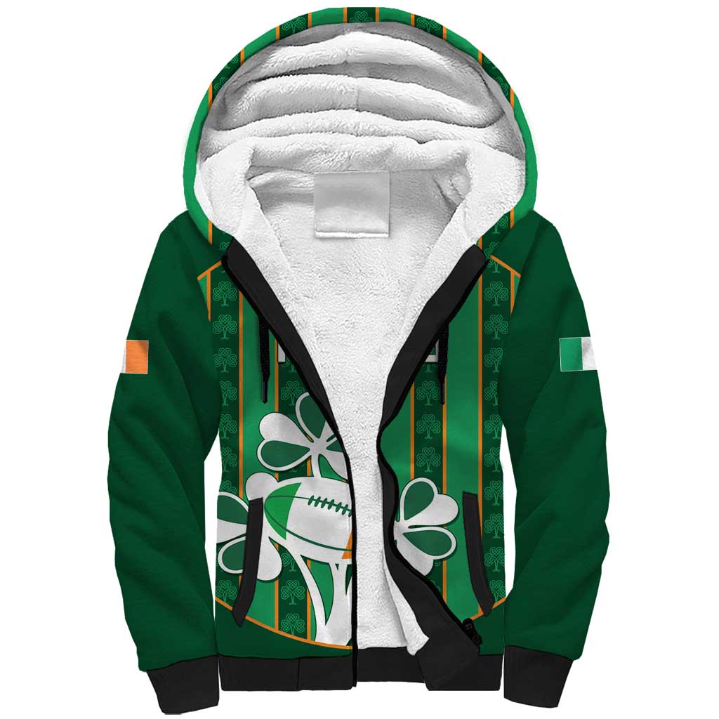 Custom Rugby Ireland Sherpa Hoodie Irish Lucky Shamrock