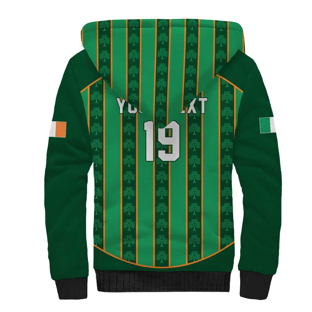 Custom Rugby Ireland Sherpa Hoodie Irish Lucky Shamrock
