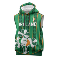 Custom Rugby Ireland Sleeveless Hoodie Irish Lucky Shamrock