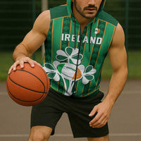Custom Rugby Ireland Sleeveless Zip Hoodie Irish Lucky Shamrock