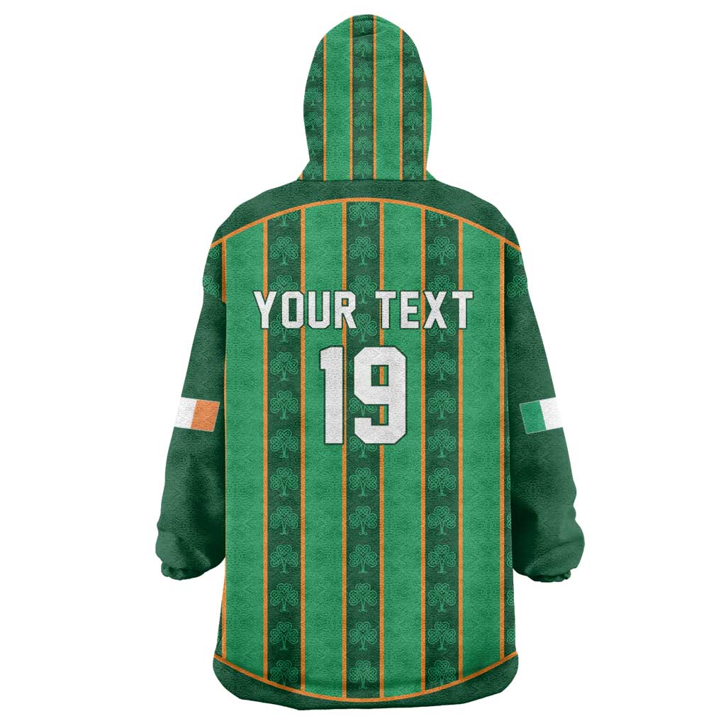 Custom Rugby Ireland Wearable Blanket Hoodie Irish Lucky Shamrock