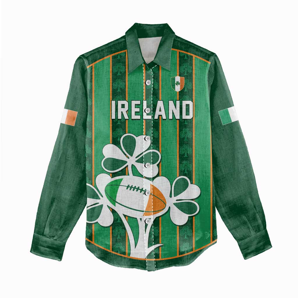 Custom Rugby Ireland Women Casual Shirt Irish Lucky Shamrock