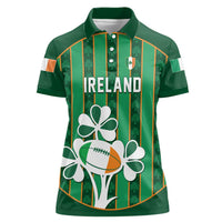 Custom Rugby Ireland Women Polo Shirt Irish Lucky Shamrock