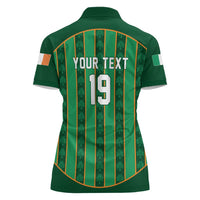 Custom Rugby Ireland Women Polo Shirt Irish Lucky Shamrock