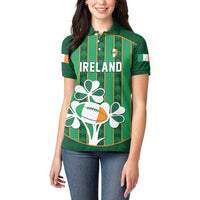 Custom Rugby Ireland Women Polo Shirt Irish Lucky Shamrock