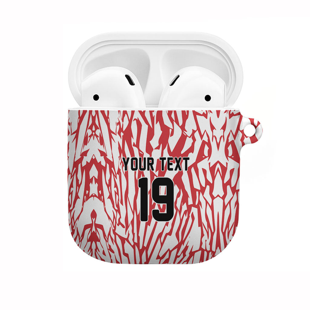 Custom German European Football Champions AirPods Case Abstract Lightning Rot Weiss