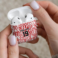 Custom German European Football Champions AirPods Case Abstract Lightning Rot Weiss