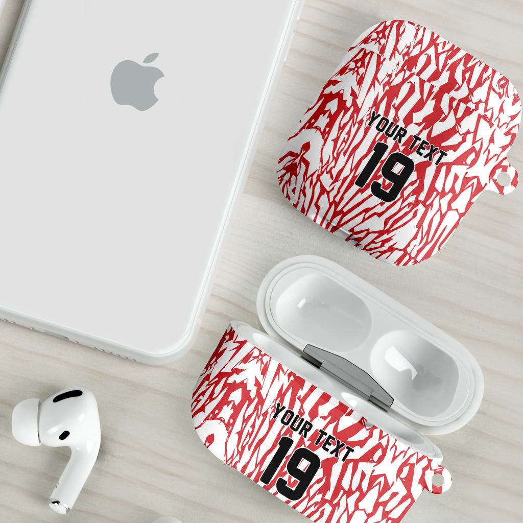 Custom German European Football Champions AirPods Case Abstract Lightning Rot Weiss