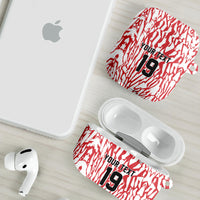 Custom German European Football Champions AirPods Case Abstract Lightning Rot Weiss