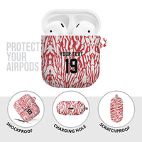 Custom German European Football Champions AirPods Case Abstract Lightning Rot Weiss