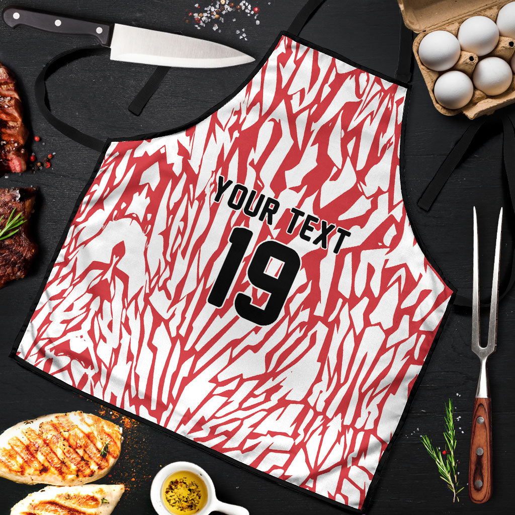 Custom German European Football Champions Apron Abstract Lightning Rot Weiss