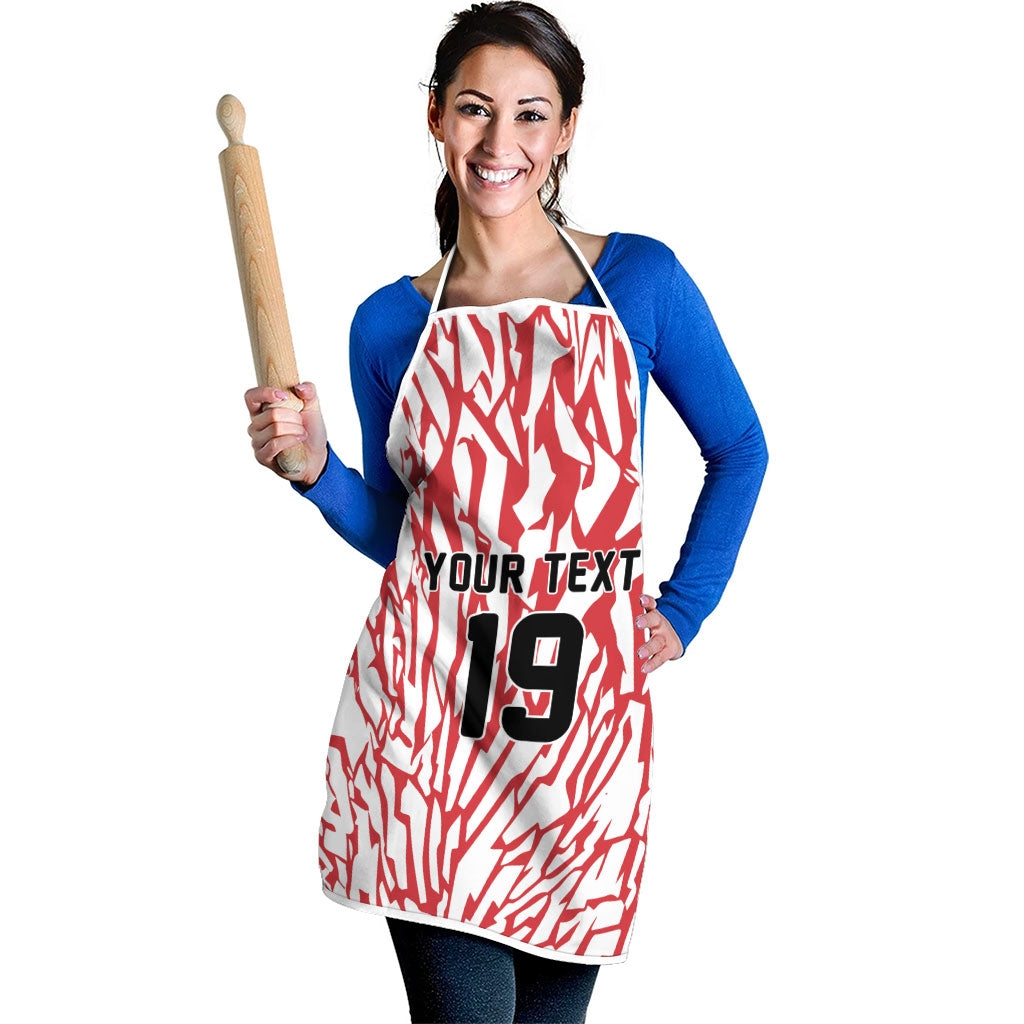 Custom German European Football Champions Apron Abstract Lightning Rot Weiss