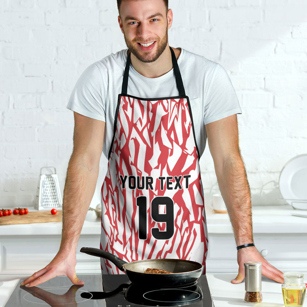 Custom German European Football Champions Apron Abstract Lightning Rot Weiss
