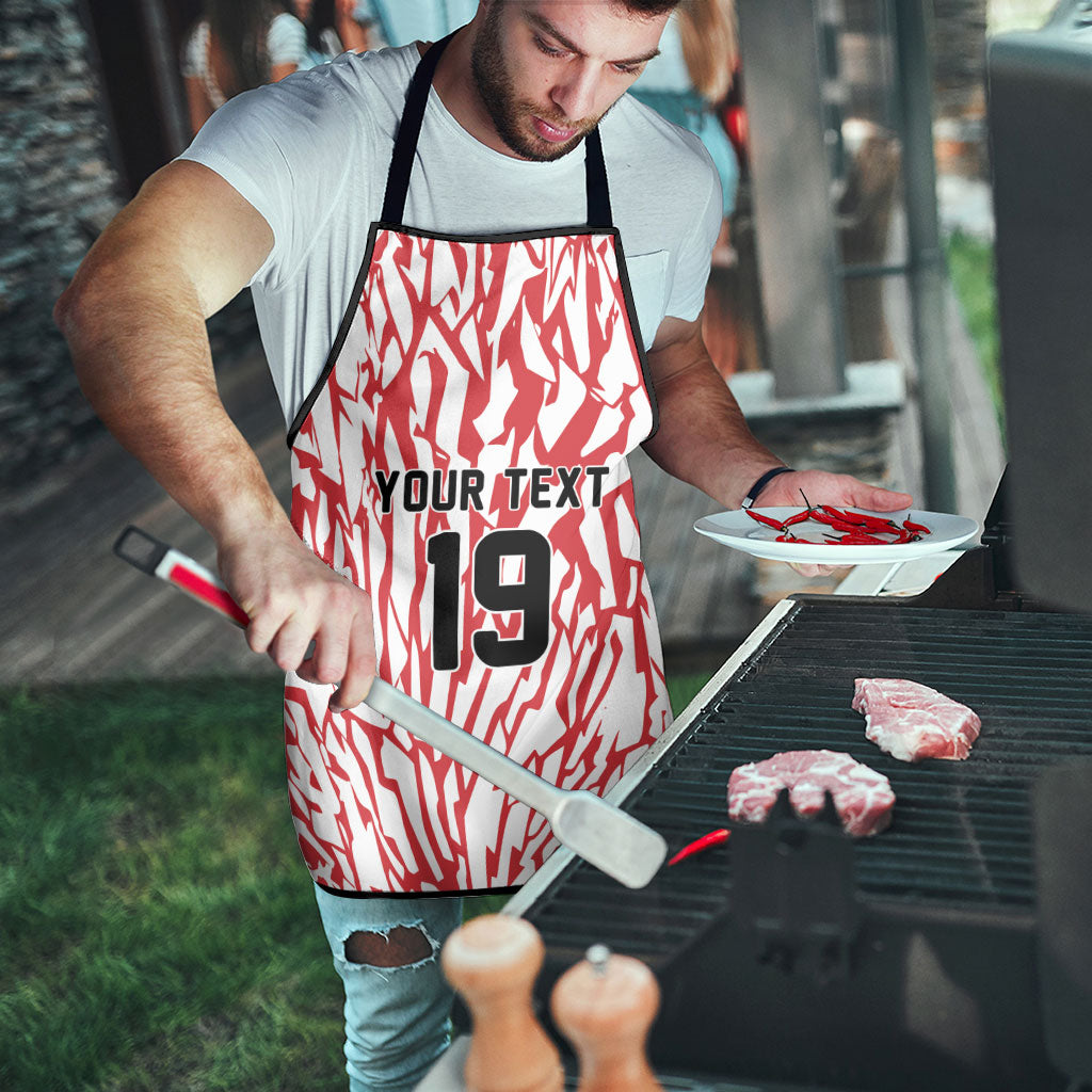 Custom German European Football Champions Apron Abstract Lightning Rot Weiss