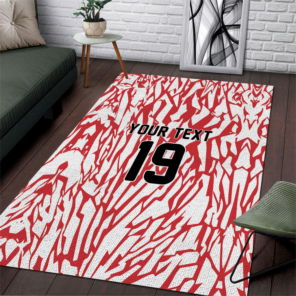 Custom German European Football Champions Area Rug Abstract Lightning Rot Weiss
