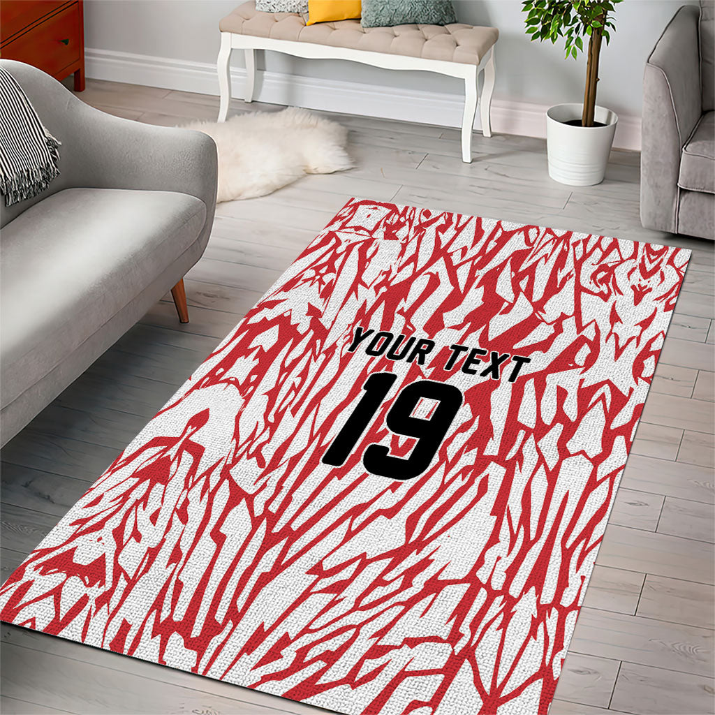 Custom German European Football Champions Area Rug Abstract Lightning Rot Weiss