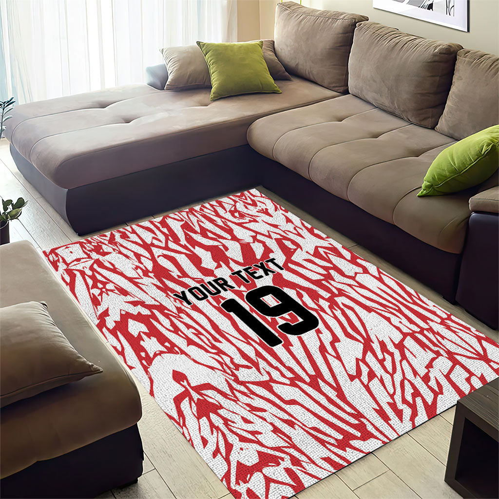 Custom German European Football Champions Area Rug Abstract Lightning Rot Weiss