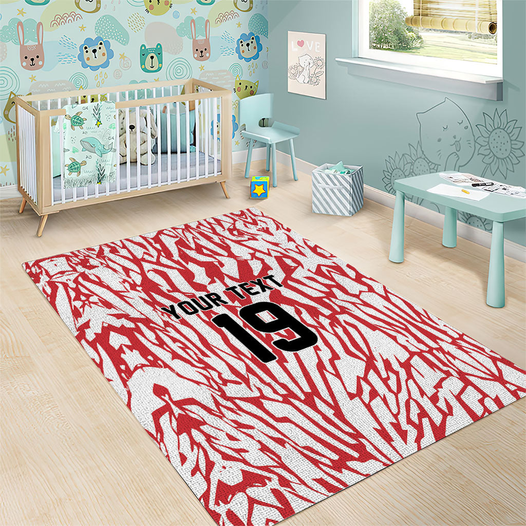 Custom German European Football Champions Area Rug Abstract Lightning Rot Weiss