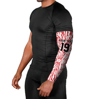 Custom German European Football Champions Arm Sleeves Abstract Lightning Rot Weiss