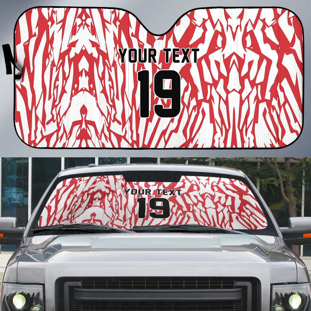 Custom German European Football Champions Auto Sun Shade Abstract Lightning Rot Weiss