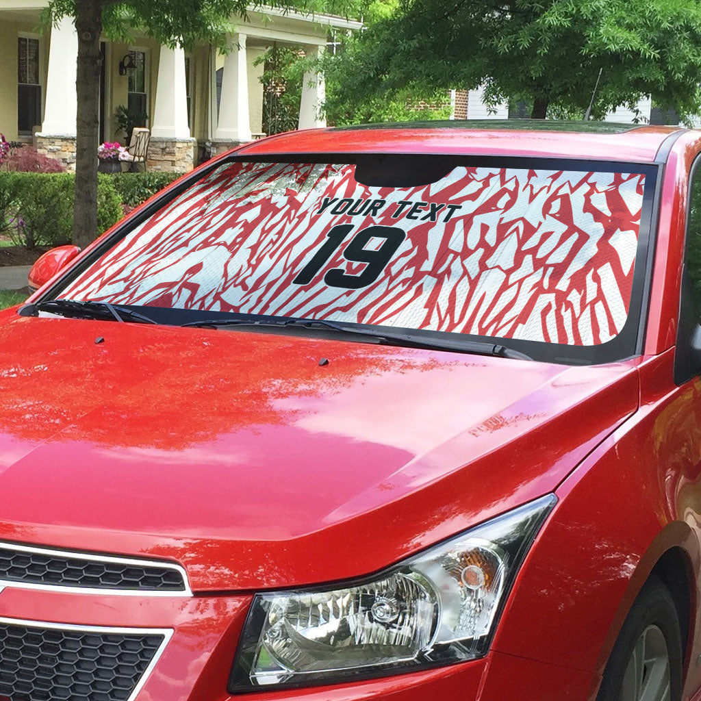 Custom German European Football Champions Auto Sun Shade Abstract Lightning Rot Weiss