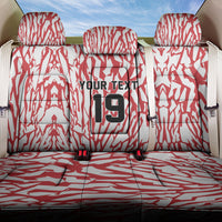 Custom German European Football Champions Back Car Seat Cover Abstract Lightning Rot Weiss