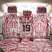 Custom German European Football Champions Back Car Seat Cover Abstract Lightning Rot Weiss