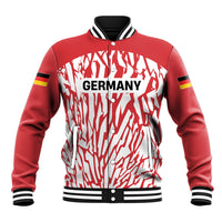 Custom German European Football Champions Baseball Jacket Abstract Lightning Rot Weiss